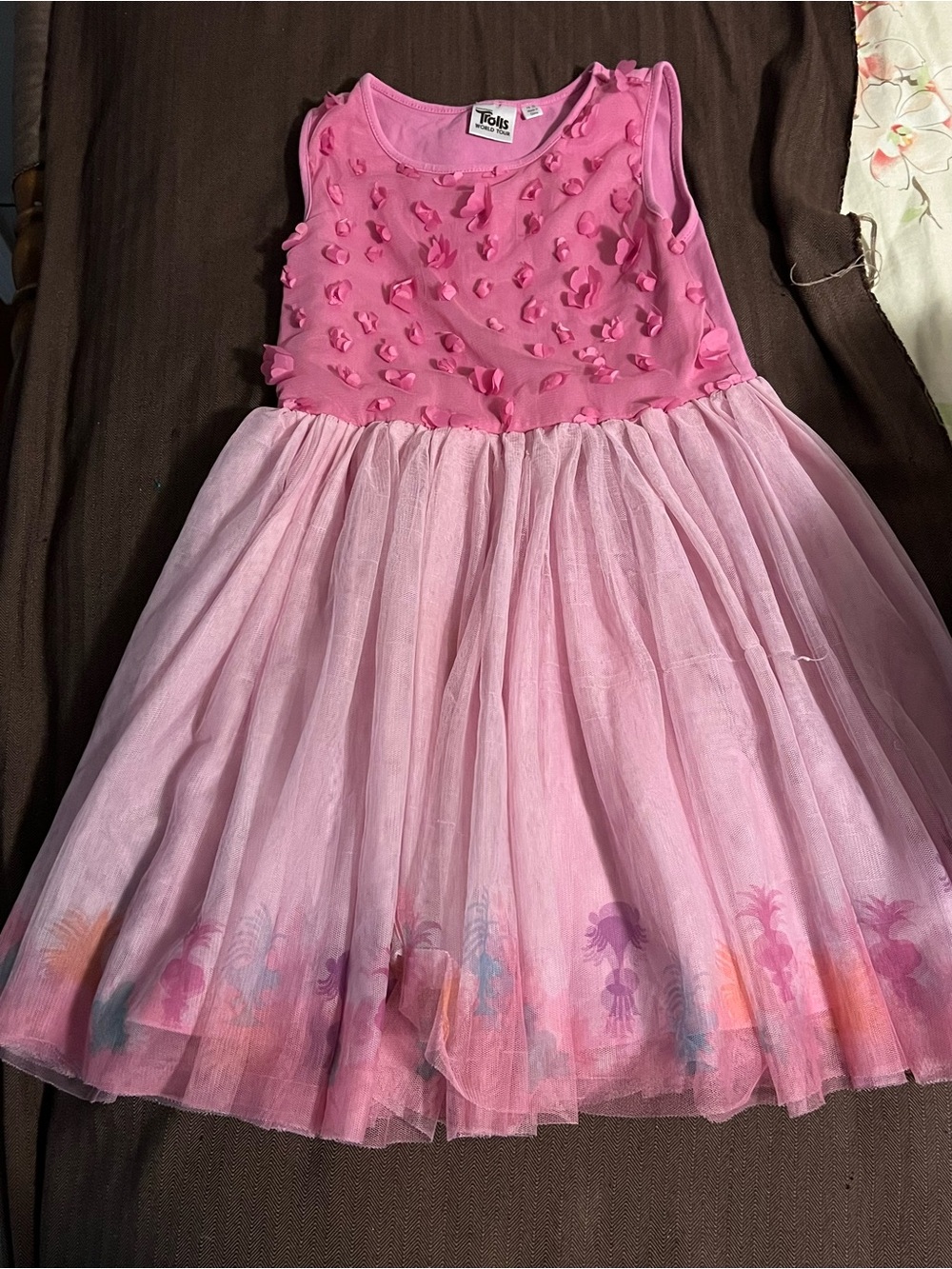 DreamWorks Trolls World Tour sleeveless toddler dress Size 7/8 character print h